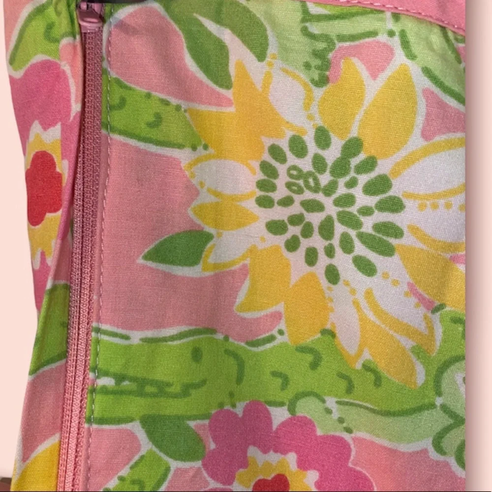 Lilly Pulitzer vintage alligator 🐊 print strapless dress, smocked back, size 4 - Picture 5 of 6